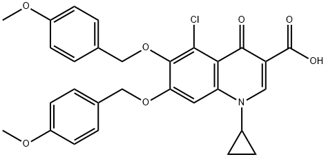 5-Chloro-1-cyclopropyl-1,4-dihydro-6,7-bis[(4-methoxyphenyl)methoxy]-4-oxo-3-quinolinecarboxylic acid Struktur