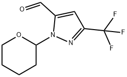 2-(Tetrahydro-pyran-2-yl)-5-trifluoroMethyl-2H-pyrazole-3-carbaldehyde Struktur