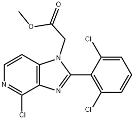 Methyl 2-(4-chloro-2-(2,6-dichlorophenyl)-1H-iMidazo[4,5-c]pyridin-1-yl)acetate Struktur