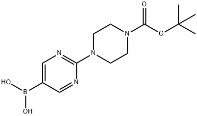 (2-(4-(tert-Butoxycarbonyl)piperazin-1-yl)pyriMidin-5-yl)boronic acid Struktur