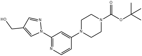 tert-butyl 4-(2-(4-(hydroxyMethyl)-1H-pyrazol-1-yl)pyridin-4-yl)piperazine-1-carboxylate Struktur