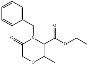 2-Methyl-5-oxo-4-(phenylMethyl)-3-Morpholinecarboxylic acid ethyl ester Structure