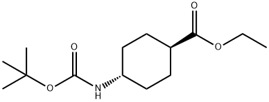 trans ethyl 4-((tert-butoxycarbonyl)aMino)cyclohexanecarboxylate Struktur