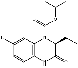 1(2H)-Quinoxalinecarboxylic acid, 2-ethyl-7-fluoro-3,4-dihydro-3-oxo-, 1-Methylethyl ester, (2S)- Struktur