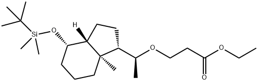 Propanoic acid, 3-[(1S)-1-[(1S,3aR,4S,7aR)-4-[[(1,1-diMethylethyl)diMethylsilyl]oxy]octahydro-7a-Methyl-1H-inden-1-yl]ethoxy]-, ethyl ester Struktur