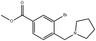 Methyl 3-broMo-4-(pyrrolidin-1-ylMethyl)benzoate Struktur