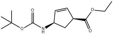 (1S,4R)-ethyl 4-(tert-butoxycarbonylaMino)cyclopent-2-enecarboxylate Struktur