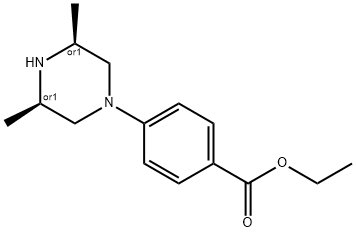 ethyl 4-((3S,5R)-3,5-diMethylpiperazin-1-yl)benzoate Struktur