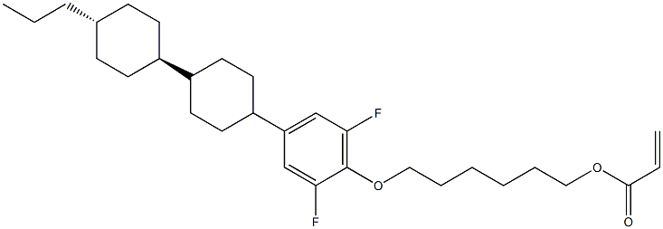 2-Propenoic acid 6-[2,6-difluoro-4-[(trans,trans)-4'-propyl[1,1'-bicyclohexyl]-4-yl]phenoxy]hexyl ester Struktur