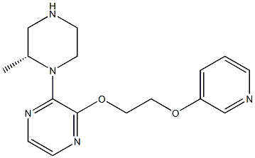 (R)-2-Methyl-1-{3-[2-(3-pyridinyloxy)ethoxy]-2-pyrazinyl}piperazine Struktur