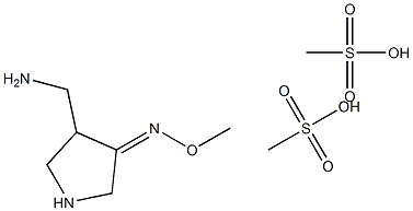 (Z)-3-(Aminomethyl)-4-(methoxyimino)pyrrolidine dimethanesulfonate Struktur