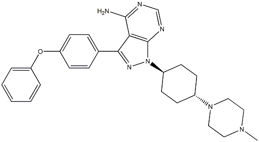 1H-Pyrazolo[3,4-d]pyriMidin-4-aMine, 1-[trans-4-(4-Methyl-1-piperazinyl)cyclohexyl]-3-(4-phenoxyphenyl)- Struktur