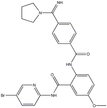 N-(5-Bromo-2-pyridinyl)-2-[[4-(imino-1-pyrrolidinylmethyl)benzoyl]amino]-5-methoxybenzamide Struktur