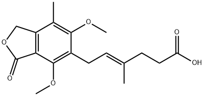 (E)-6-(1,3-Dihydro-4,6-diMethoxy-7-Methyl-3-oxo-5-isobenzofuranyl)-4-Methyl-4-hexenoic Acid Struktur