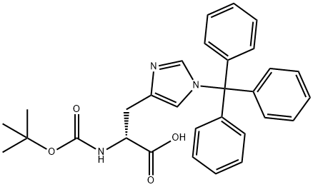 N-[叔丁氧羰基]-1-(三苯甲基)-D-組氨酸, 393568-74-6, 結(jié)構(gòu)式