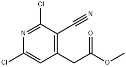 methyl 2-(2,6-dichloro-3-cyanopyridin-4-yl)acetate Struktur