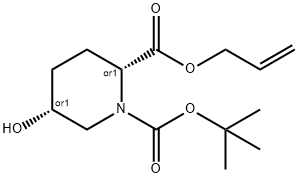 (2S,5S)-2-allyl 1-tert-butyl 5-hydroxypiperidine-1,2-dicarboxylate Struktur