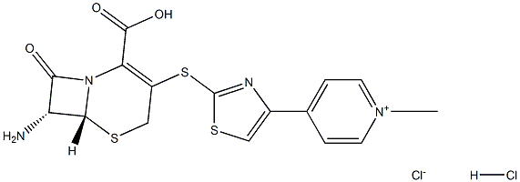 7 β - aMino - 3 - [4 - pyridyl - 2 - thiazole sulfur radical ] - 3 - cepheM - 4 - carboxylic acid ·2HCl Struktur