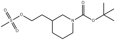 tert-butyl 3-(2-((Methylsulfonyl)oxy)ethyl)piperidine-1-carboxylate Struktur