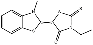 5-(3-Methyl-2-(3H)benzothiazolinylidene)-3-ethyl rhodanine Struktur