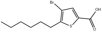 4-BroMo-5-hexylthiophene-2-carboxylic acid Struktur