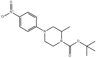 2-Methyl-4-(4-nitro-phenyl)-piperazine-1-carboxylic acid tert-butyl ester Struktur