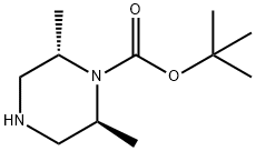 1-Piperazinecarboxylic acid, 2,6-diMethyl-, 1,1-diMethylethyl ester, (2S,6S)- Struktur