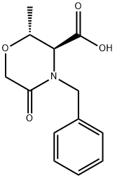 (2R,3S)-2-Methyl-5-oxo-4-(phenylMethyl)-3-Morpholinecarboxylic acid Structure