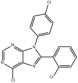 9H-Purine, 6-chloro-8-(2-chlorophenyl)-9-(4-chlorophenyl)- Struktur