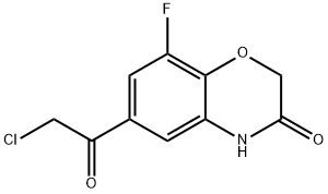 6-(2-chloroacetyl)-8-fluoro-2H-benzo[b][1,4]oxazin-3(4H)-one Struktur