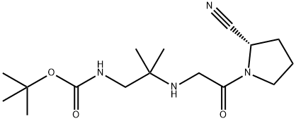 (S)-tert-butyl 2-(2-(2-cyanopyrrolidin-1-yl)-2-oxoethylaMino)-2-MethylpropylcarbaMate Struktur