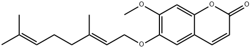 6-[[(2E)-3,7-Dimethyl-2,6-octadien-1-yl]oxy]-7-methoxy-2H-1-benzopyran-2-one Struktur