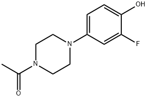 1-(4-(3-fluoro-4-hydroxyphenyl)piperazin-1-yl)ethanone Struktur