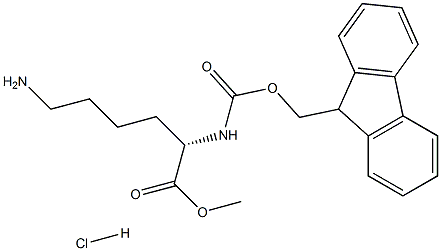 (S)-Methyl 2-((((9H-fluoren-9-yl)Methoxy)carbonyl)aMino)-6-aMinohexanoate hydrochloride Struktur