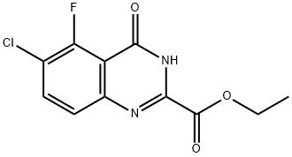 2-Quinazolinecarboxylic acid, 6-chloro-5-fluoro-3,4-dihydro-4-oxo-, ethyl ester Struktur