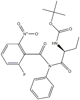 (S)-([1-(2-fluoro-6-nitro-benzoyl)-phenyl-aMinocarbonyl]-propyl)-carbaMic acid tert-butyl ester Struktur