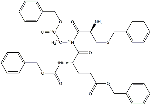 N-CBZ-O-BZL-L-GLU-S-BZL-L-CYS-GLY[13C2,15N]-OBZL Struktur