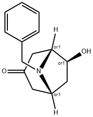 8-Azabicyclo[3.2.1]octan-3-one, 6-hydroxy-8-(phenylMethyl)- Struktur