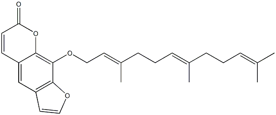 9-[(3,7,11-Trimethyl-2,6,10-dodecatrien-1-yl)oxy]-7H-furo[3,2-g][1]benzopyran-7-one Struktur