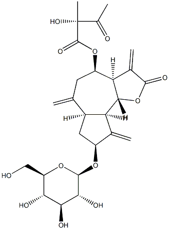 8β-(2-Hydroxy-2-Methyl
-3-oxobutyryloxy)glucozaluzanin C Struktur