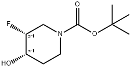 cis-tert-butyl 3-fluoro-4-hydroxypiperidine-1-carboxylate Struktur