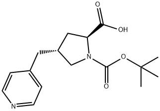 (2S,4R)-1-(tert-butoxycarbonyl)-4-(pyridin-4-ylMethyl)pyrrolidine-2-carboxylic acid Struktur