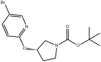 (S)-3-(5-BroMo-pyridin-2-yloxy)-pyrrolidine-1-carboxylic acid tert-butyl ester Struktur