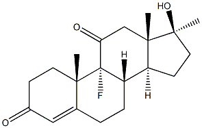 9a-fluoro-17b-hydroxy-17a-Methyl-androst-4-en-3,11-dione Struktur