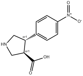 (+/-)-trans-4-(4-nitro-phenyl)-pyrrolidine-3-carboxylic acid Struktur