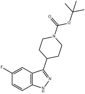 tert-butyl 4-(5-fluoro-1H-indazol-3-yl)piperidine-1-carboxylate Struktur