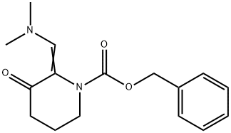 2-DiMethylaMinoMethylene-3-oxo-piperidine-1-carboxylic acid benzyl ester Struktur