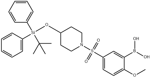 (5-((4-((tert-butyldiphenylsilyl)oxy)piperidin-1-yl)sulfonyl)-2-Methoxyphenyl)boronic acid Struktur