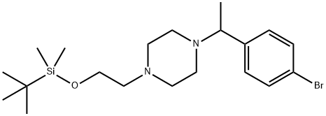 1-(1-(4-broMophenyl)ethyl)-4-(2-((tert-butyldiMethylsilyl)oxy)ethyl)piperazine Struktur