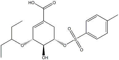 (3R,4S,5S)-4-Hydroxy-3-(pentan-3-yloxy)-5-(tosyloxy)cyclohex-1-enecarboxylic Acid Struktur